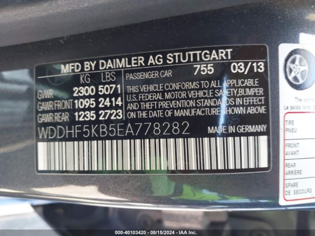 WDDHF5KB5EA778282 Mercedes-Benz E 350