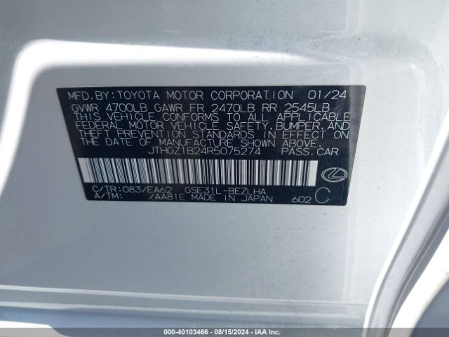 JTHGZ1B24R5075274 Lexus Is 350 F Sport