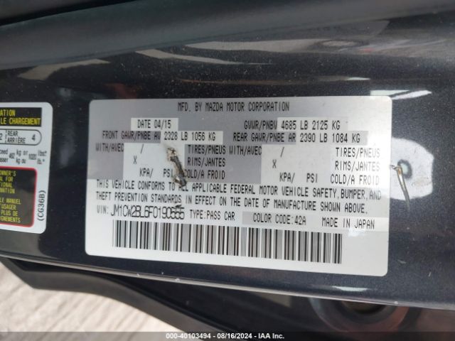 JM1CW2BL6F0190555 Mazda Mazda5 Sport
