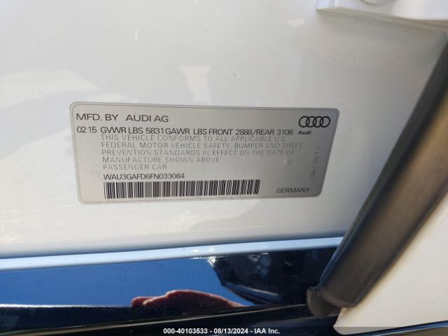 WAU3GAFD6FN033084 Audi A8 L 3.0t