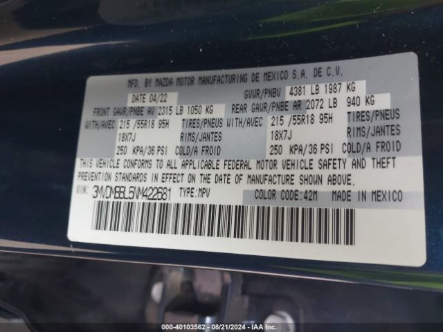 3MVDMBBL5NM422681 Mazda Cx-30 Select