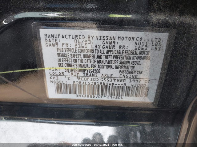 Nissan Sentra Sr Xtronic Cvt 2023 3N1AB8DV0PY294506 Image 9
