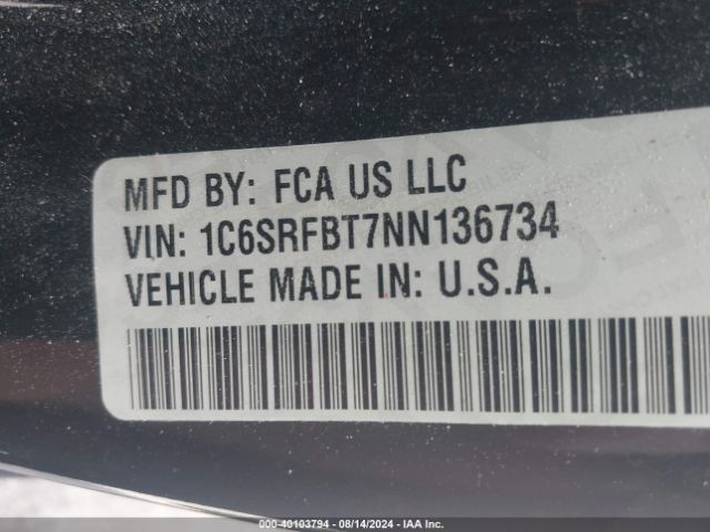 1C6SRFBT7NN136734 RAM 1500 Big Horn Quad Cab 4x4 6'4 Box