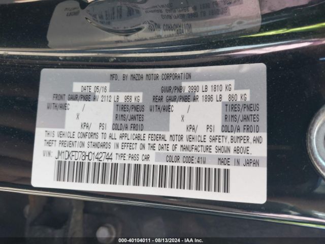 JM1DKFD78H0142744 Mazda Cx-3 Grand Touring