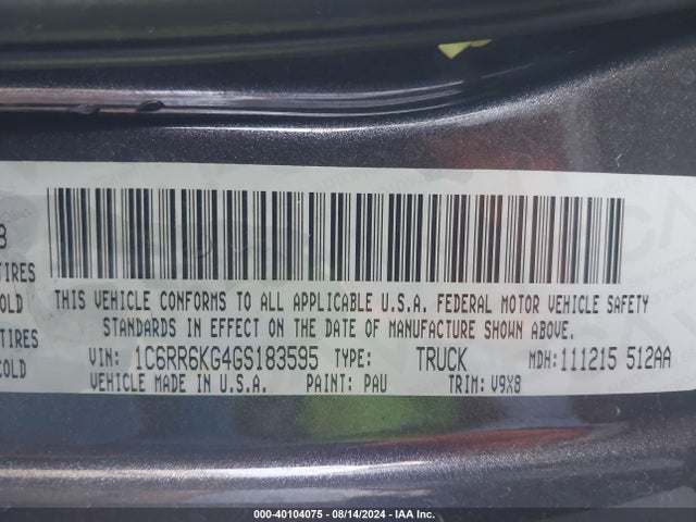 RAM 1500 Express 2016 1C6RR6KG4GS183595 Image 9