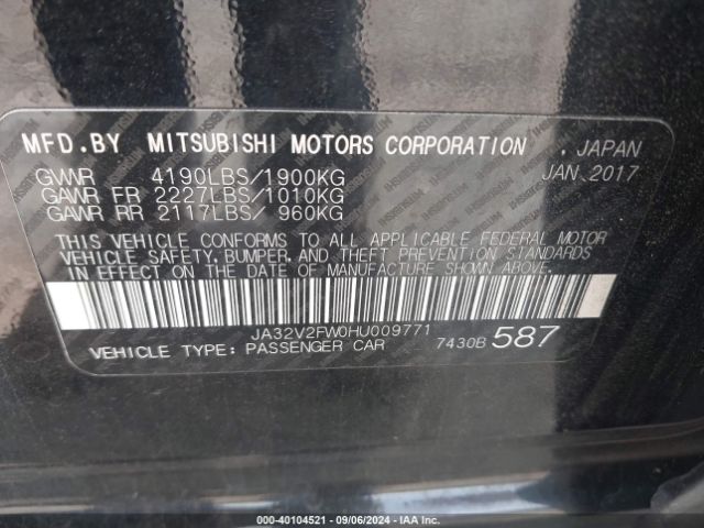 2017 MITSUBISHI LANCER JA32V2FW0HU009771 Photo 8