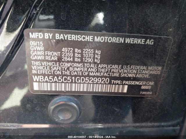 WBA5A5C51GD529920 BMW 528I