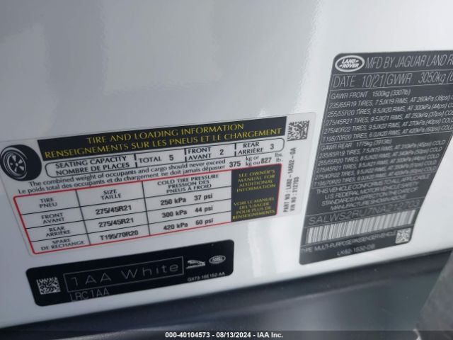 SALWS2RU7NA212703 Land Rover Range Rover Sport Hst Mhev