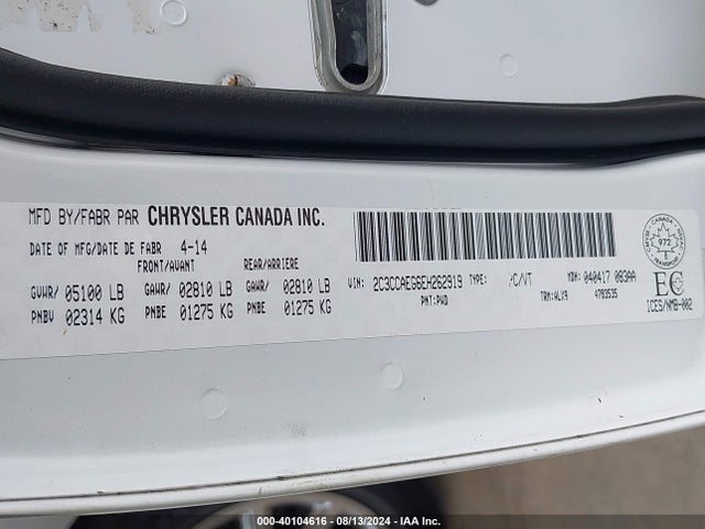Chrysler 300C 2014 2C3CCAEG6EH262919 Image 9
