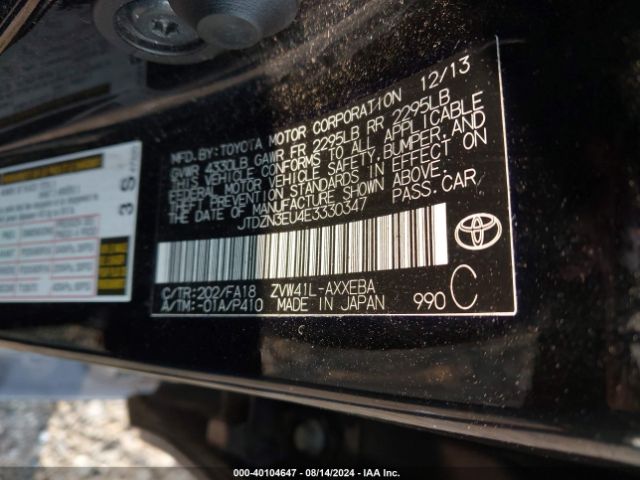 JTDZN3EU4E3330347 Toyota Prius V Three