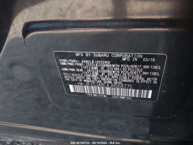 JF2SJABC4JH568775 Subaru Forester 2.5i