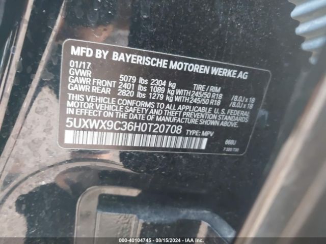 5UXWX9C36H0T20708 BMW X3 Xdrive28i
