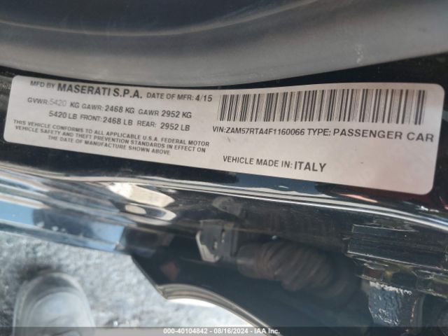 ZAM57RTA4F1160066 Maserati Ghibli S Q4