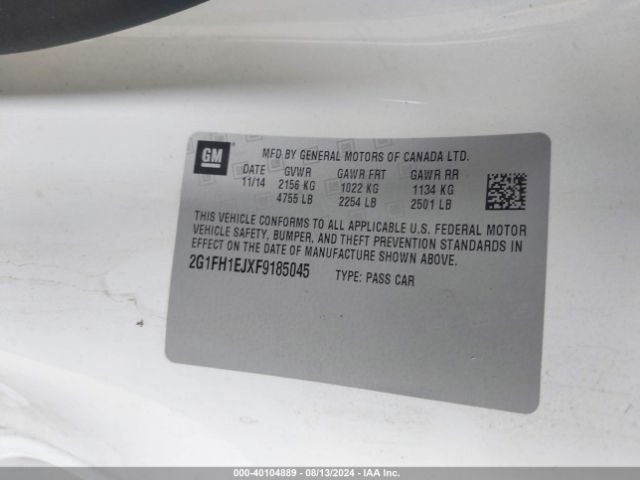2G1FH1EJXF9185045 Chevrolet Camaro 1ss
