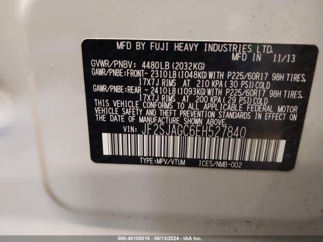 Subaru Forester 2.5i Premium 2014 JF2SJAGC6EH527840 Image 9