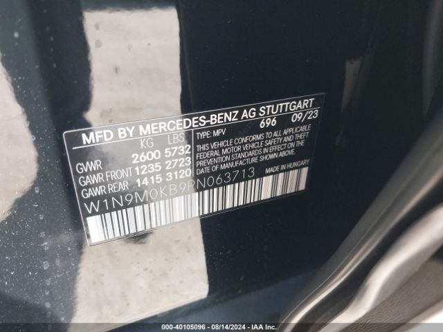 W1N9M0KB9PN063713 Mercedes-Benz Eqb 300 Suv 4matic