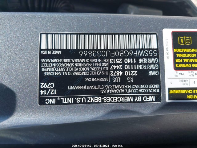 55SWF6GB0FU033866 Mercedes-Benz C 400 4matic