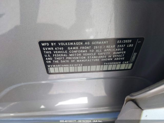 WVWAR7AN8LE016743 Volkswagen Arteon 2.0t Se