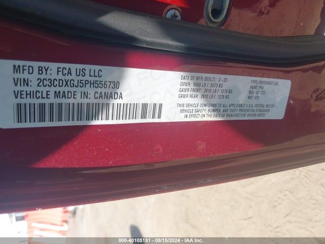2C3CDXGJ5PH556730 Dodge Charger Scat Pack