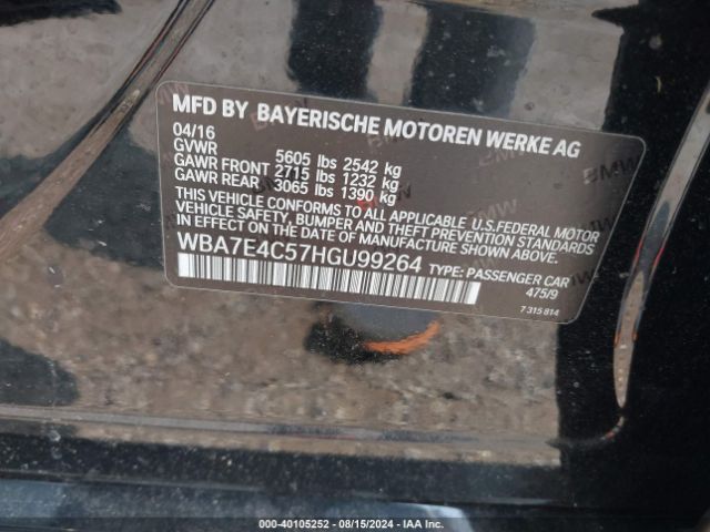 WBA7E4C57HGU99264 BMW 740i Xdrive