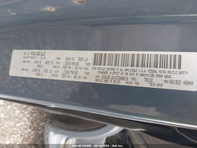 3C6URVJG1KE548610 RAM Promaster 3500 Cargo Van High Roof 159 Wb Ext