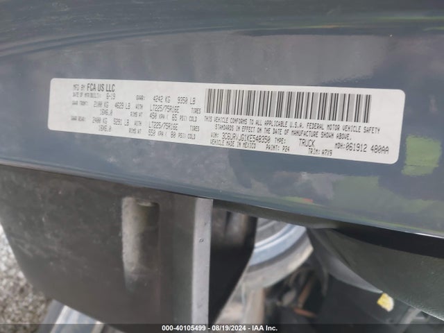 3C6URVJG1KE548350 RAM Promaster 3500 Cargo Van High Roof 159 Wb Ext