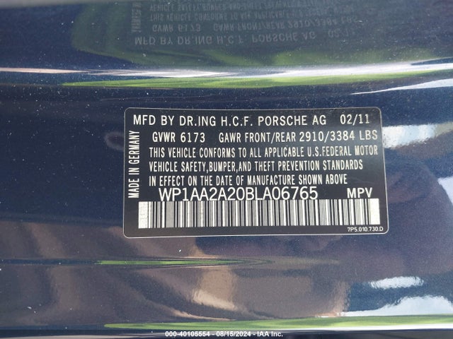 2011 PORSCHE CAYENNE WP1AA2A20BLA06765 Photo 8