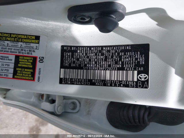 Toyota COROLLA LE 2017 5YFBURHE9HP720223 Image 9