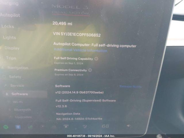5YJ3E1EC0PF506852 Tesla Model 3 Performance Dual Motor All-wheel Drive