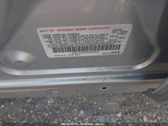 2009 MITSUBISHI OUTLANDER JA4LT21W39Z009331 Photo 8