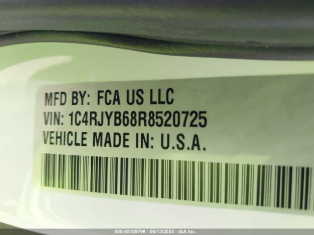 1C4RJYB68R8520725 Jeep Grand Cherokee 4xe