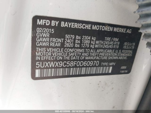 5UXWX9C58F0D60970 BMW X3 Xdrive28i