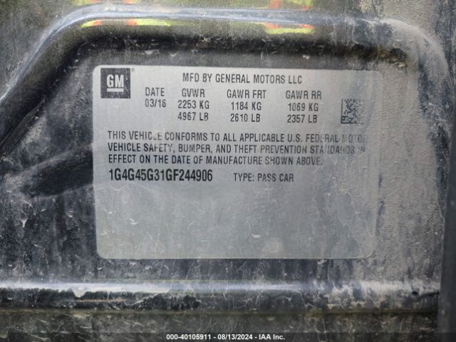 1G4G45G31GF244906 Buick Lacrosse Sport Touring