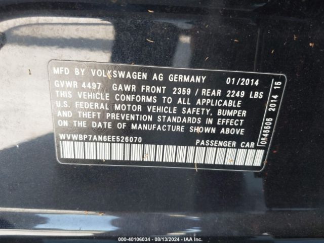 WVWBP7AN6EE526070 Volkswagen Cc 2.0t Sport