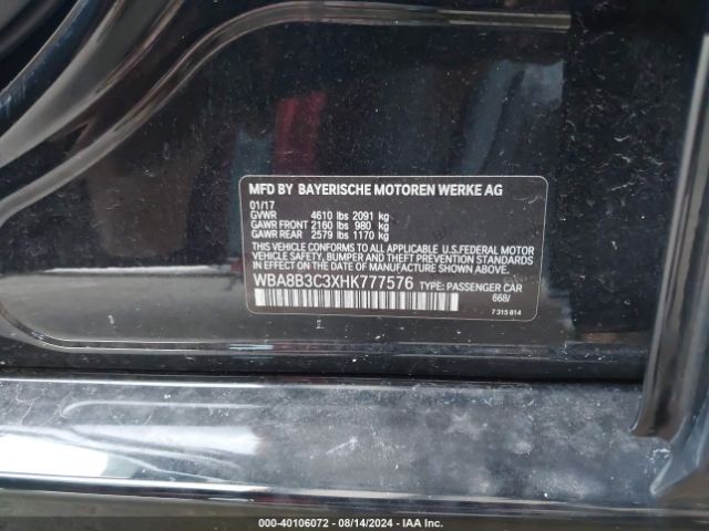 WBA8B3C3XHK777576 BMW 340i