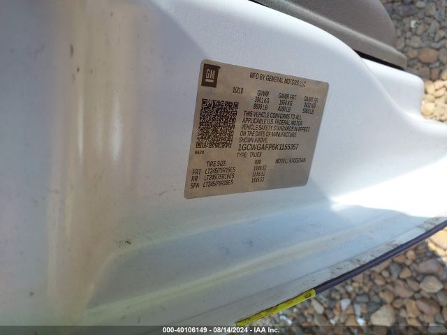 1GCWGAFP6K1155357 Chevrolet Express 2500 Work Van