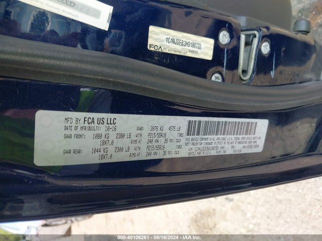 1C4NJDEB3HD188733 Jeep Compass High Altitude 4x4