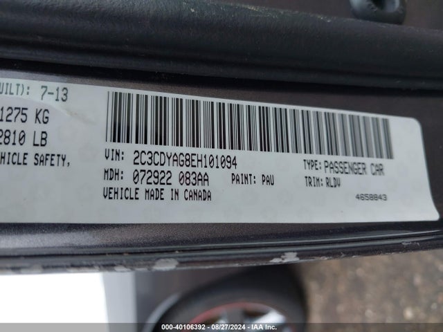 Dodge Challenger Rallye Redline 2014 2C3CDYAG8EH101094 Image 9