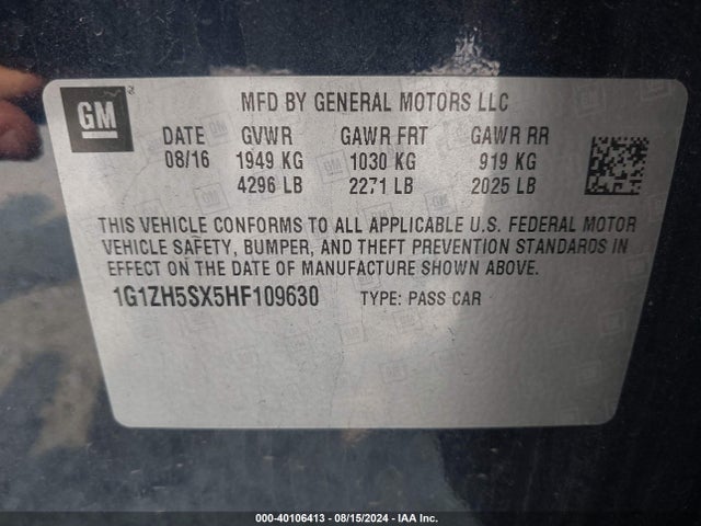 Chevrolet Malibu Premier 2017 1G1ZH5SX5HF109630 Image 9
