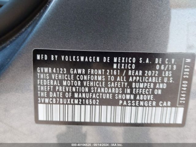 3VWCB7BUXKM216502 Volkswagen Jetta 1.4t R-line/1.4t S/1.4t Se