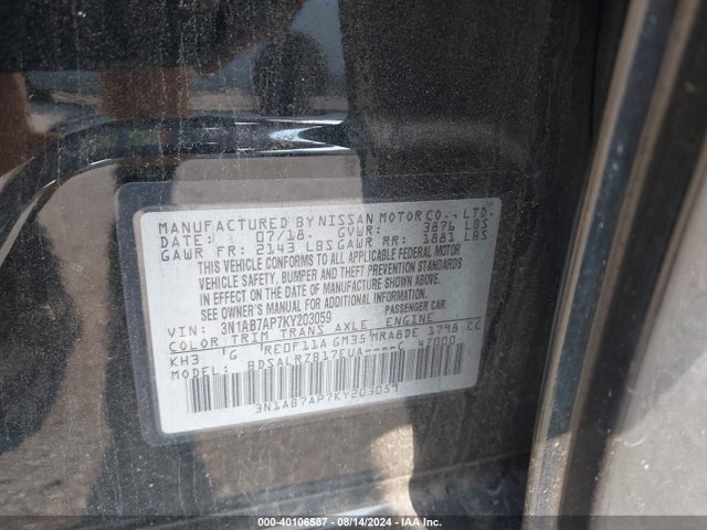 Nissan SENTRA SR 2019 3N1AB7AP7KY203059 Image 9