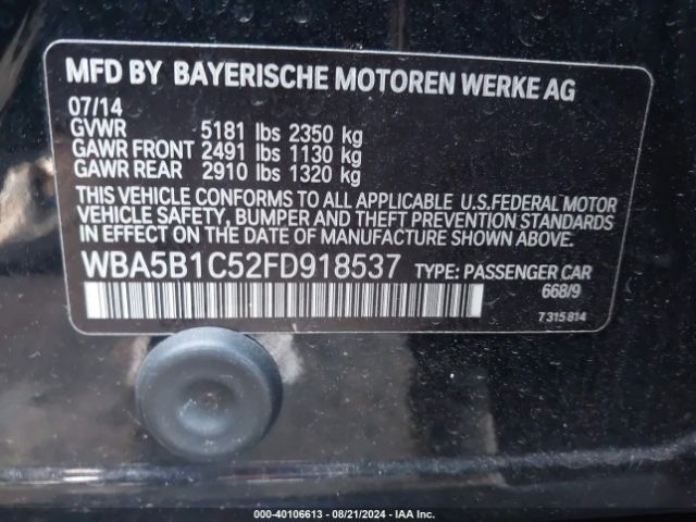 WBA5B1C52FD918537 BMW 535i