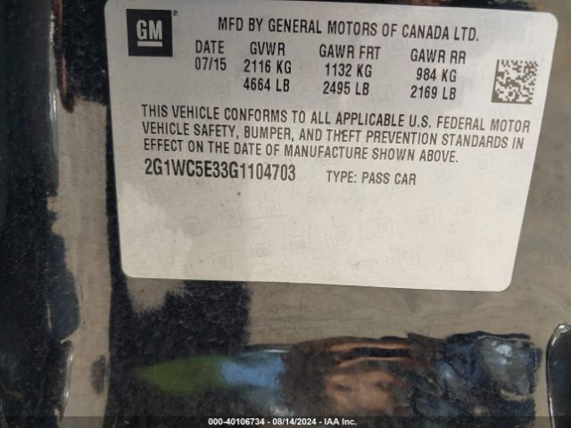 2G1WC5E33G1104703 Chevrolet Impala Limited Ltz
