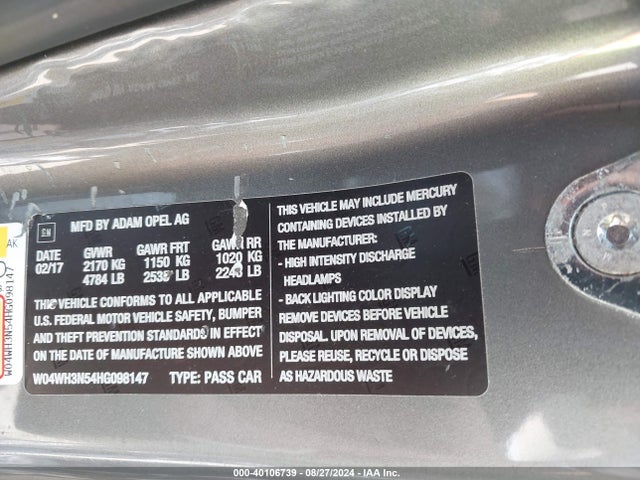 W04WH3N54HG098147 Buick Cascada Premium