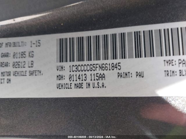 1C3CCCCG5FN661845 Chrysler 200 C