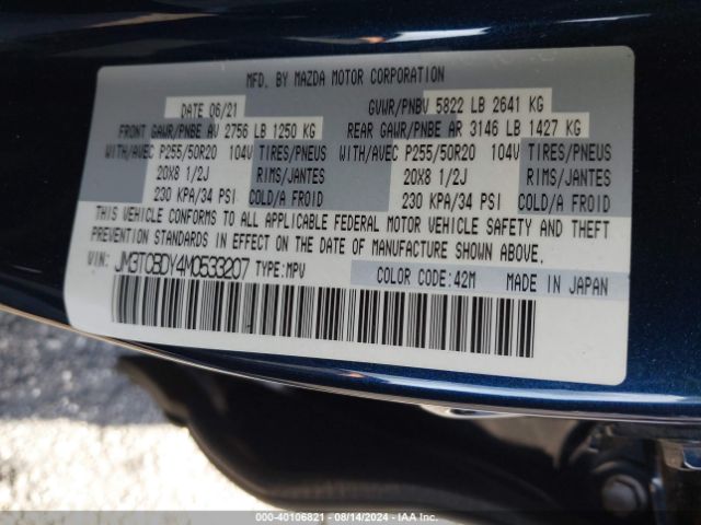 JM3TCBDY4M0533207 Mazda Cx-9 Grand Touring