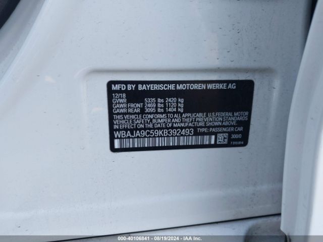 WBAJA9C59KB392493 BMW 530e Iperformance