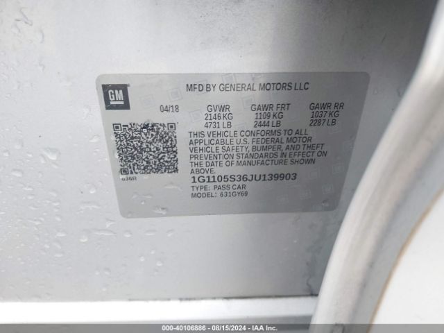 1G1105S36JU139903 Chevrolet IMPALA 1LT