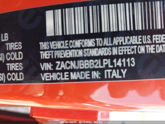 ZACNJBBB2LPL14113 Jeep Renegade Altitude 4x4