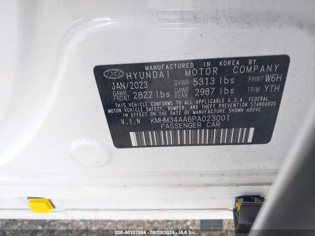KMHM34AA6PA023001 Hyundai Ioniq 6 Sel